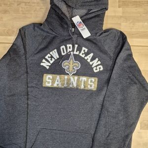 NFL Gray New Orleans Saints  Hoodie with Gold and White Accents. Size Xl/ NWT